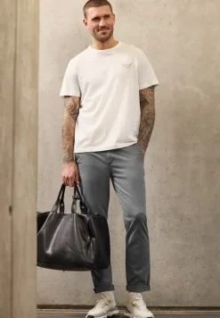 Chino met elastische tailleband