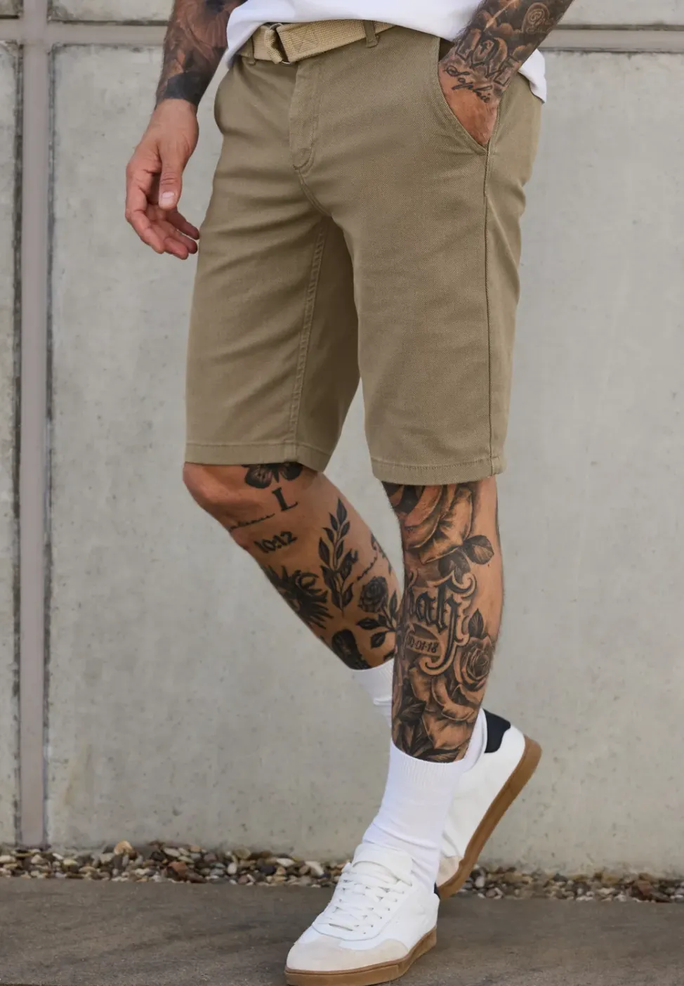 Chinoshorts met structuur