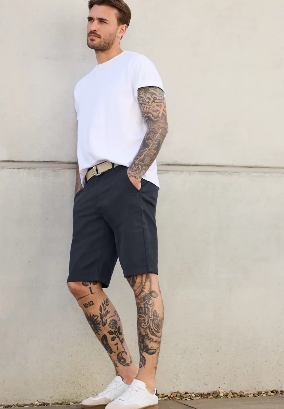 Chinoshorts met structuur