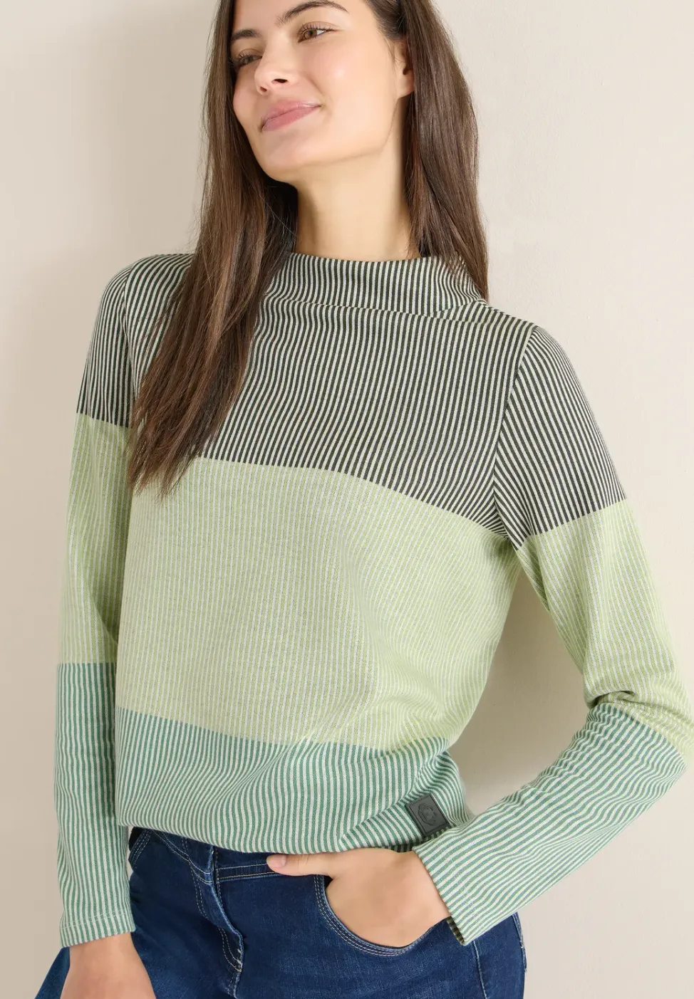 Colorblock jacquard shirt