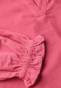Corduroy blouse met ruches