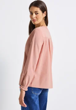 Corduroy blouse met ruches