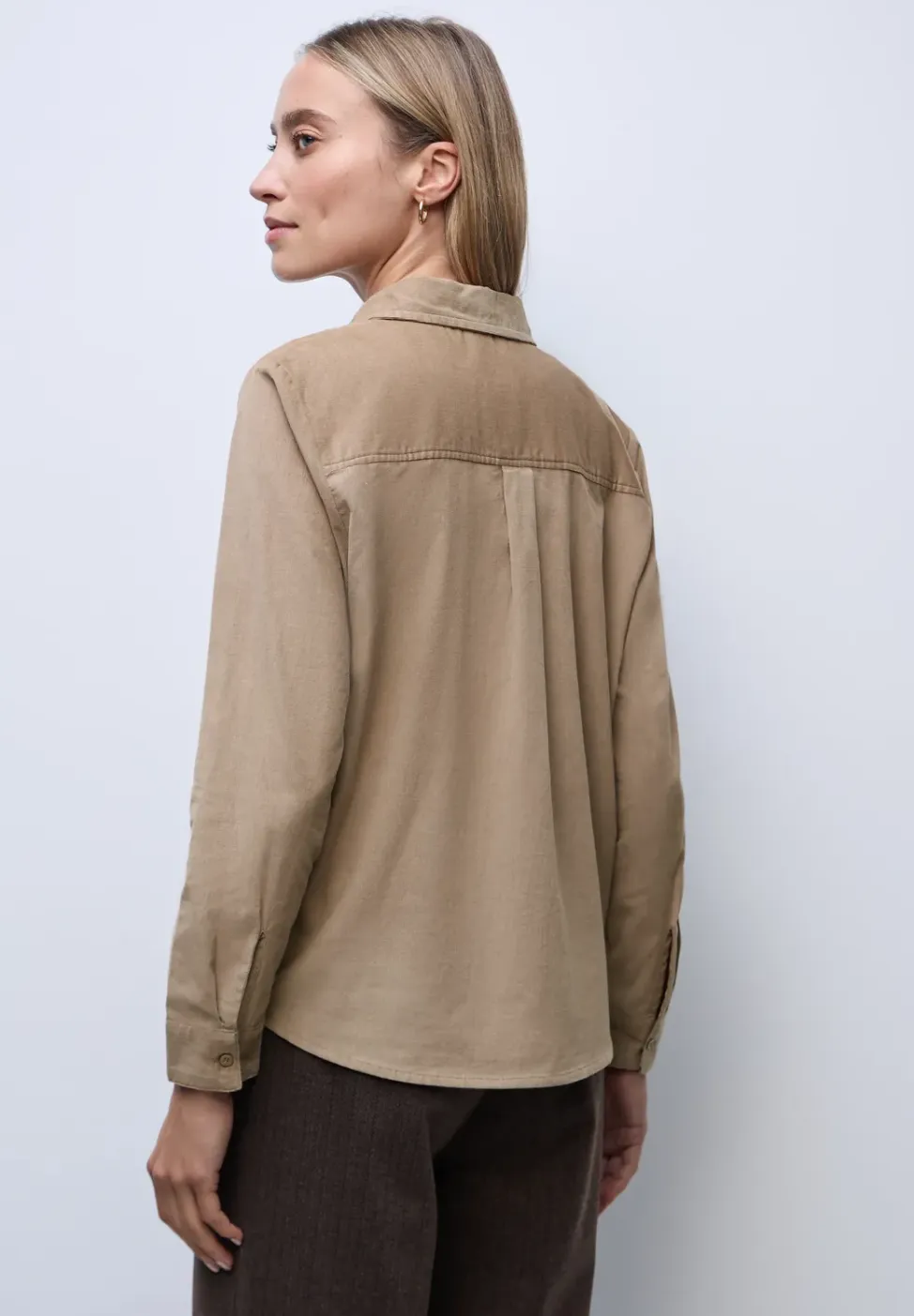 Corduroy blouse met tape details