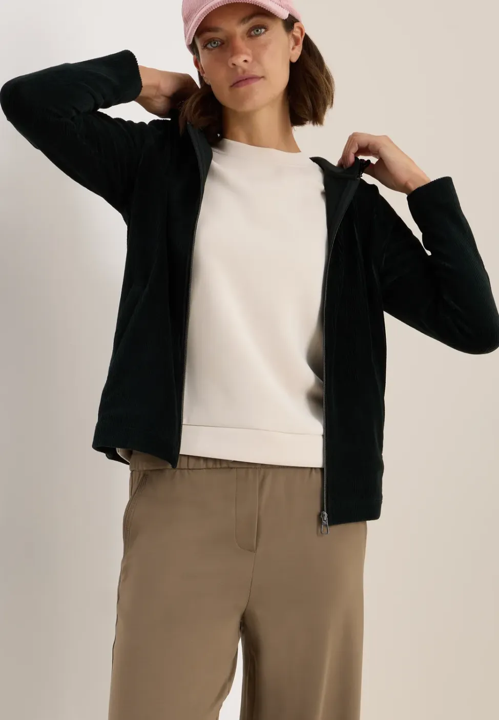 Corduroy jas met capuchon