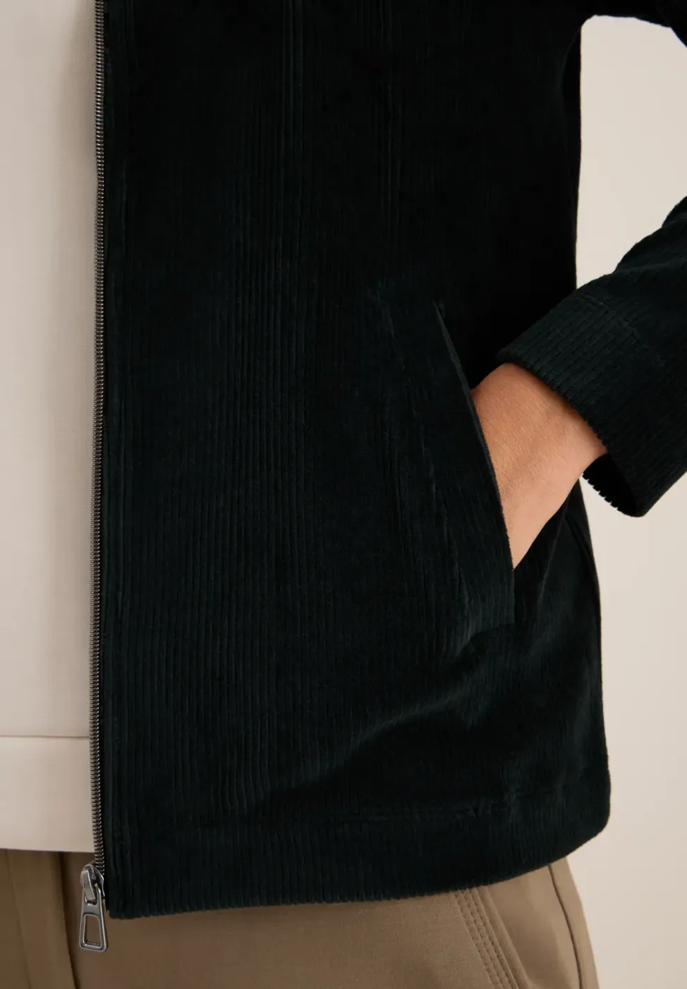 Corduroy jas met capuchon