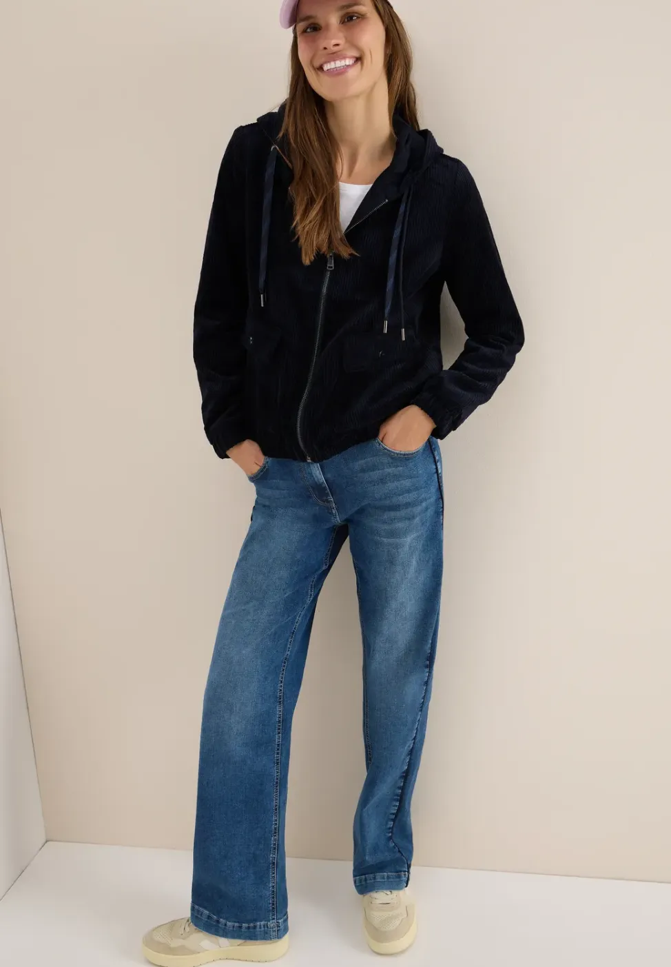 Corduroy jas met capuchon
