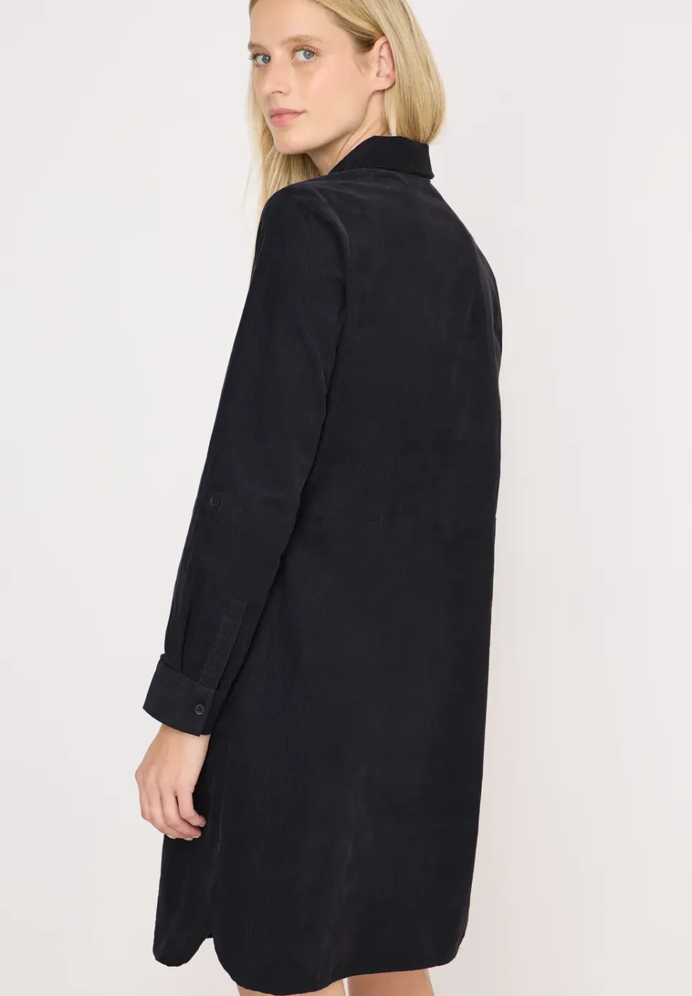 Corduroy jurk in effen kleur