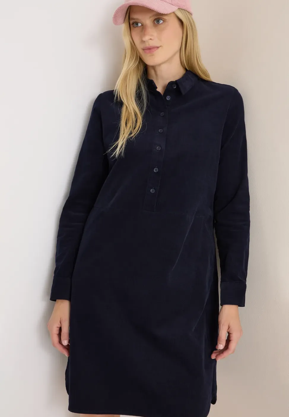 Corduroy jurk in effen kleur
