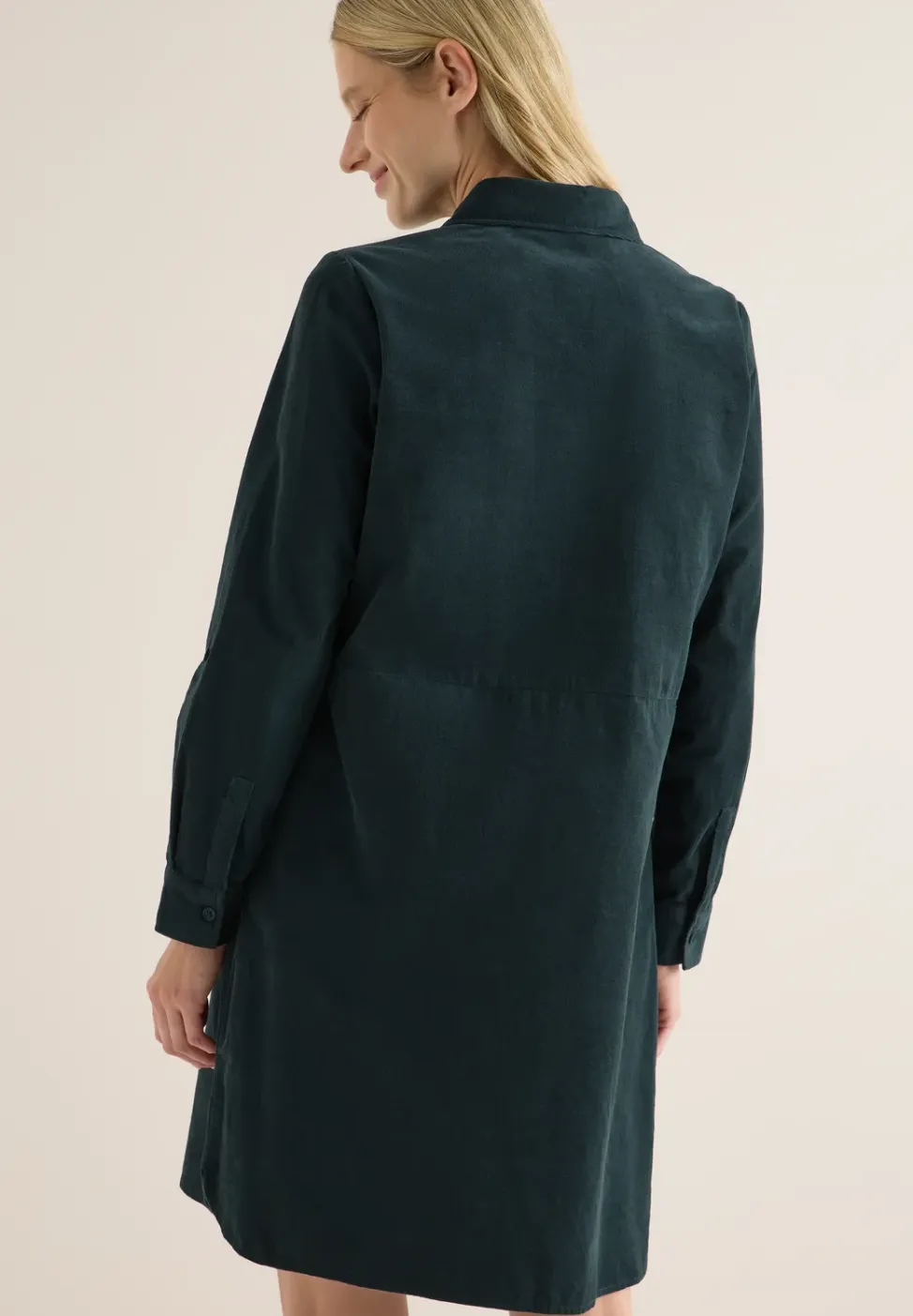 Corduroy jurk in effen kleur
