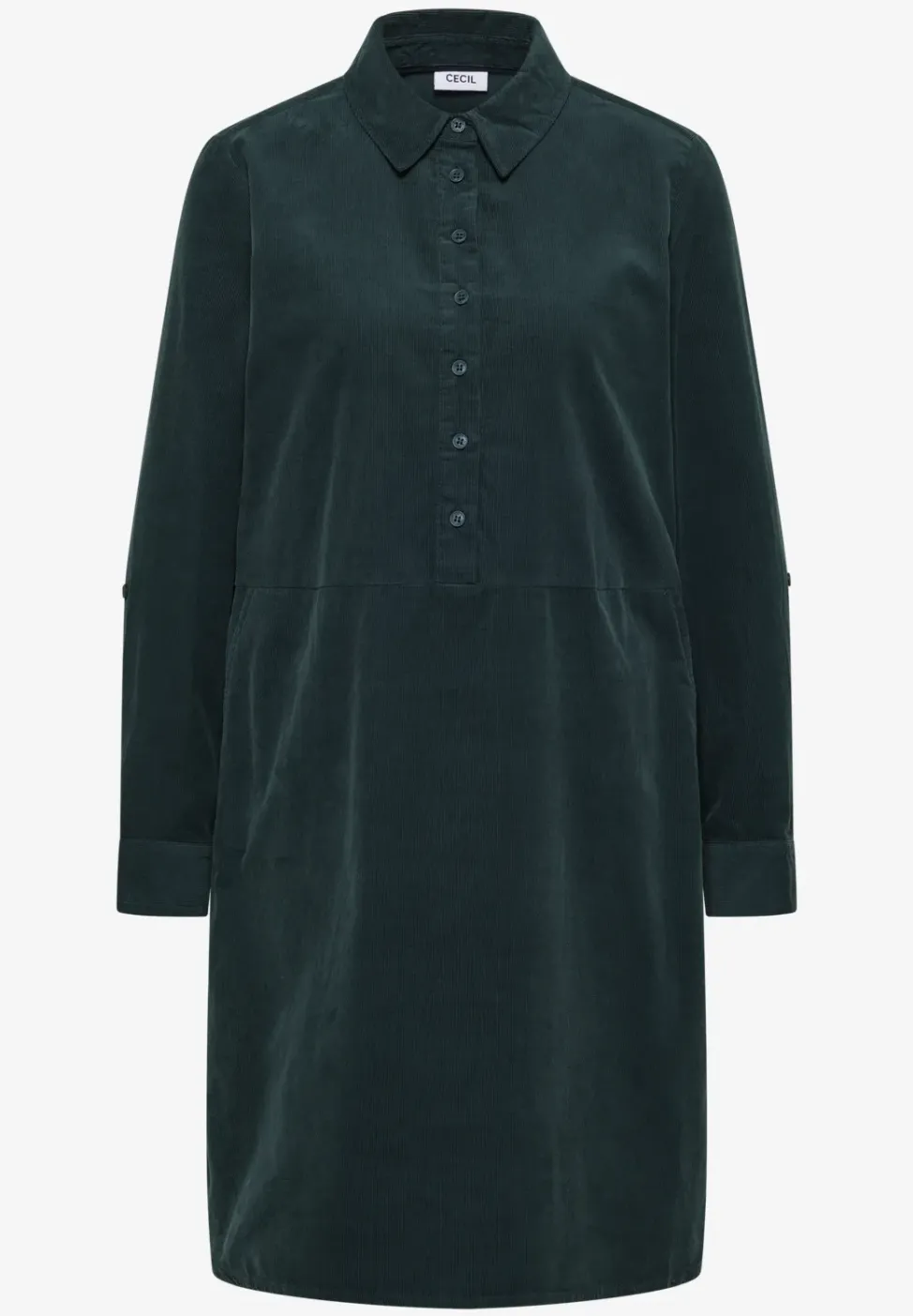 Corduroy jurk in effen kleur