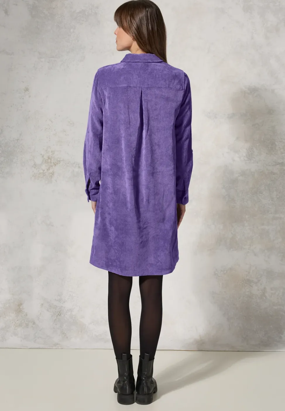 Corduroy jurk in effen kleur
