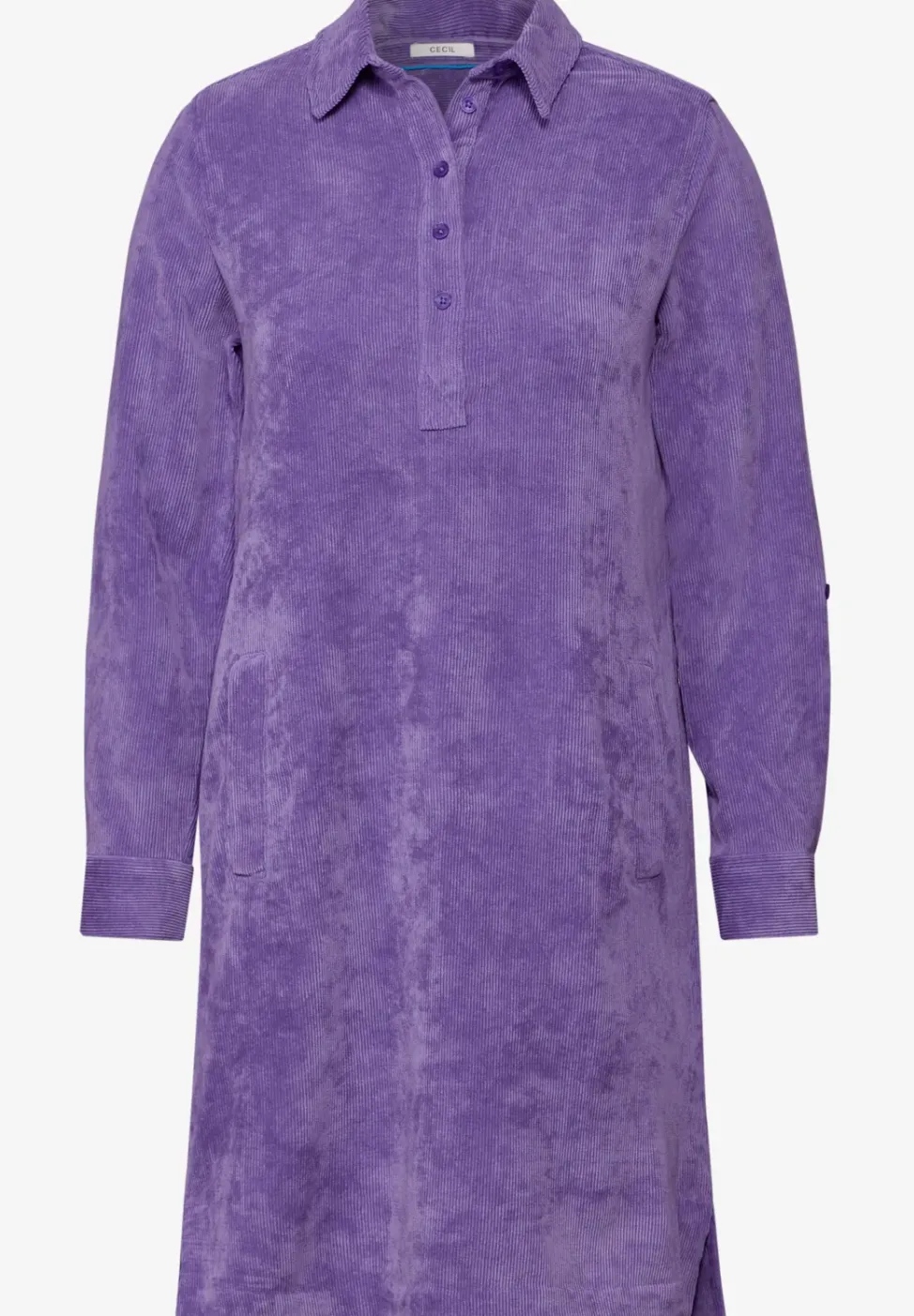 Corduroy jurk in effen kleur