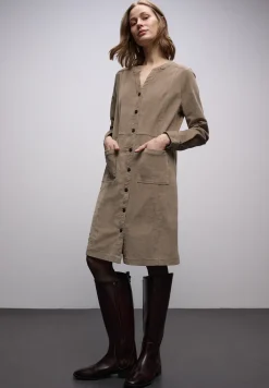 Corduroy jurk in effen kleur