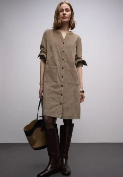 Corduroy jurk in effen kleur