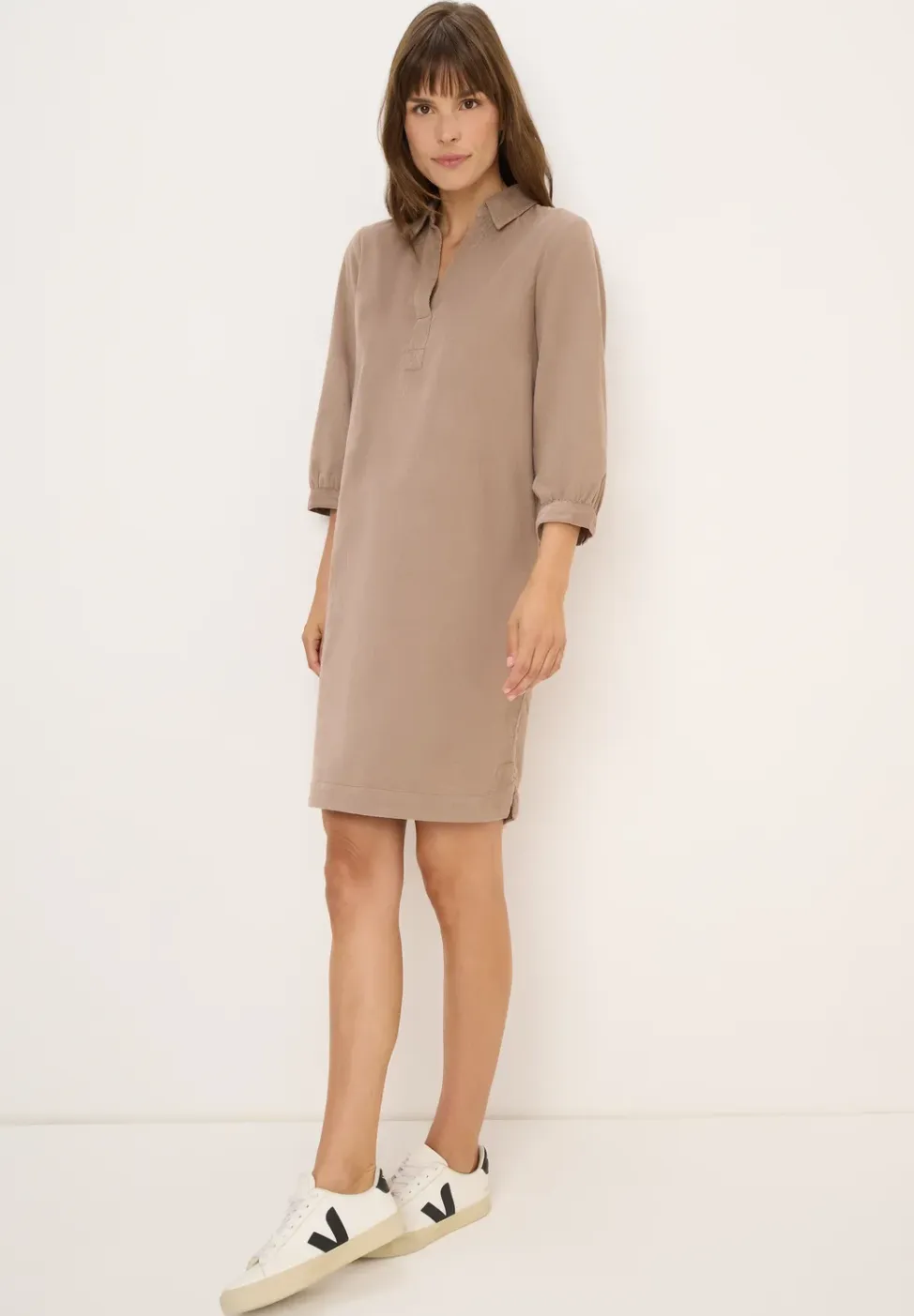 Corduroy jurk in effen kleur