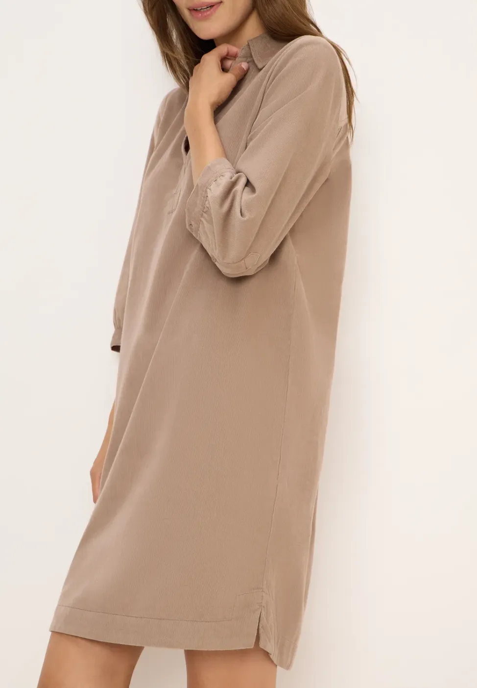 Corduroy jurk in effen kleur