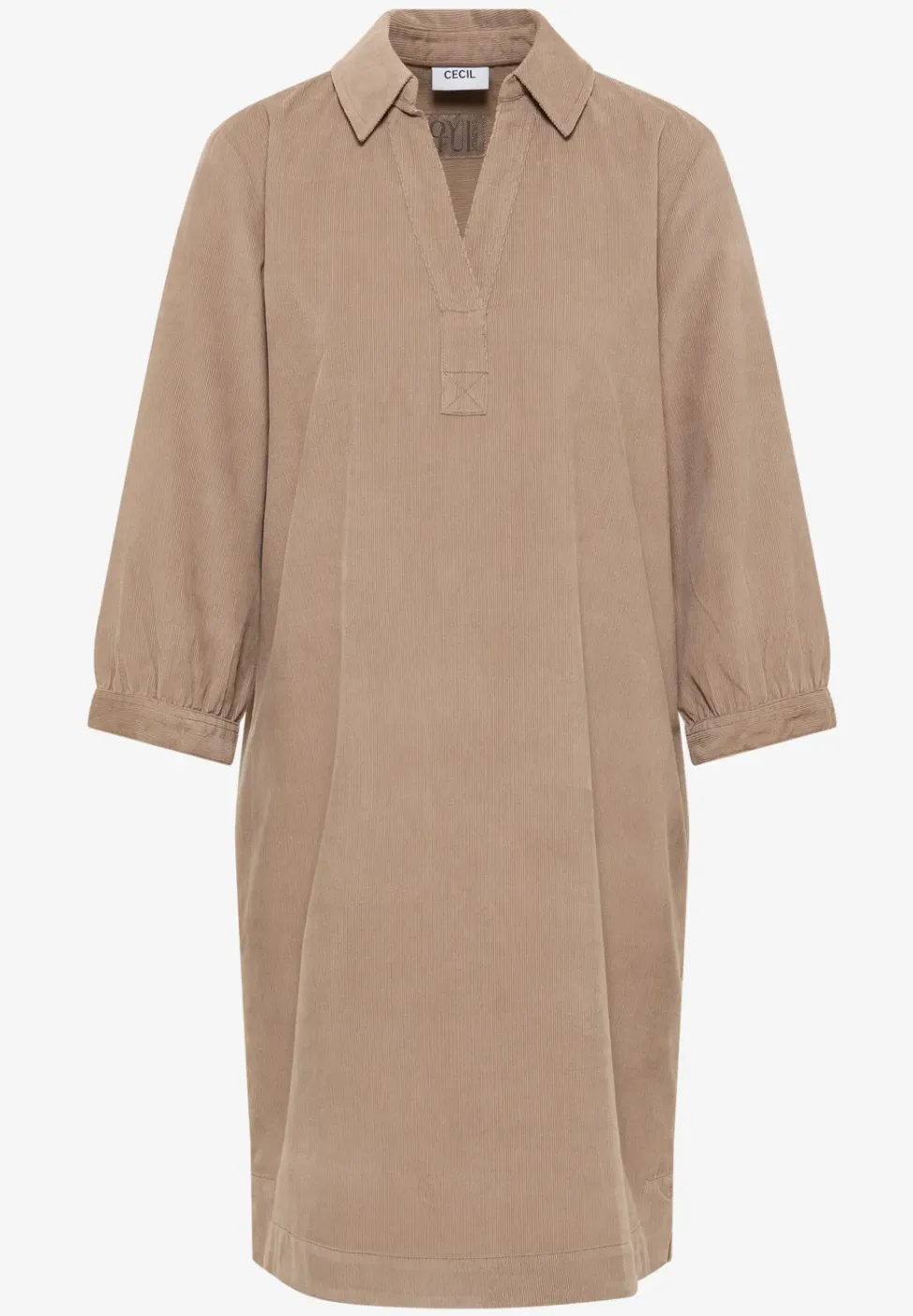 Corduroy jurk in effen kleur