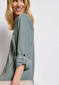 Corduroy jurk met gespleten hals