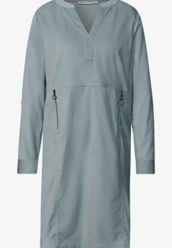 Corduroy jurk met gespleten hals