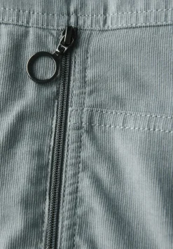 Corduroy jurk met gespleten hals