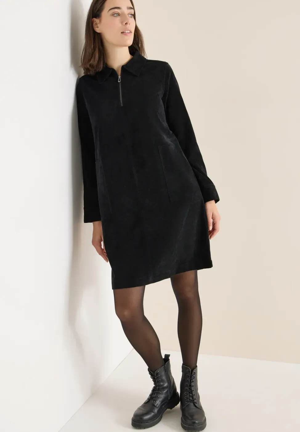 Corduroy jurk met rits