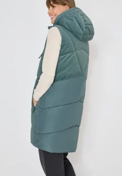 Corduroy mix puffer vest
