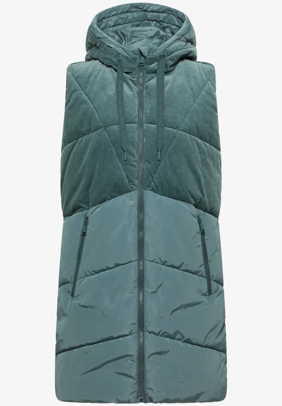 Corduroy mix puffer vest