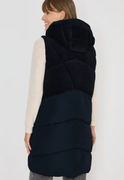 Corduroy mix puffer vest