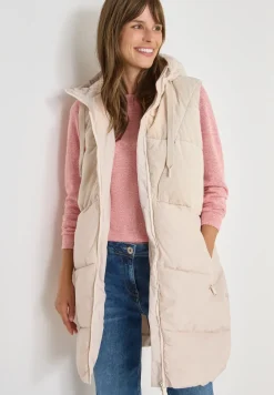 Corduroy mix puffer vest