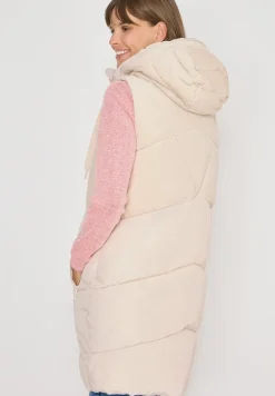 Corduroy mix puffer vest