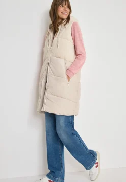 Corduroy mix puffer vest