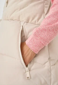 Corduroy mix puffer vest
