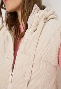 Corduroy mix puffer vest