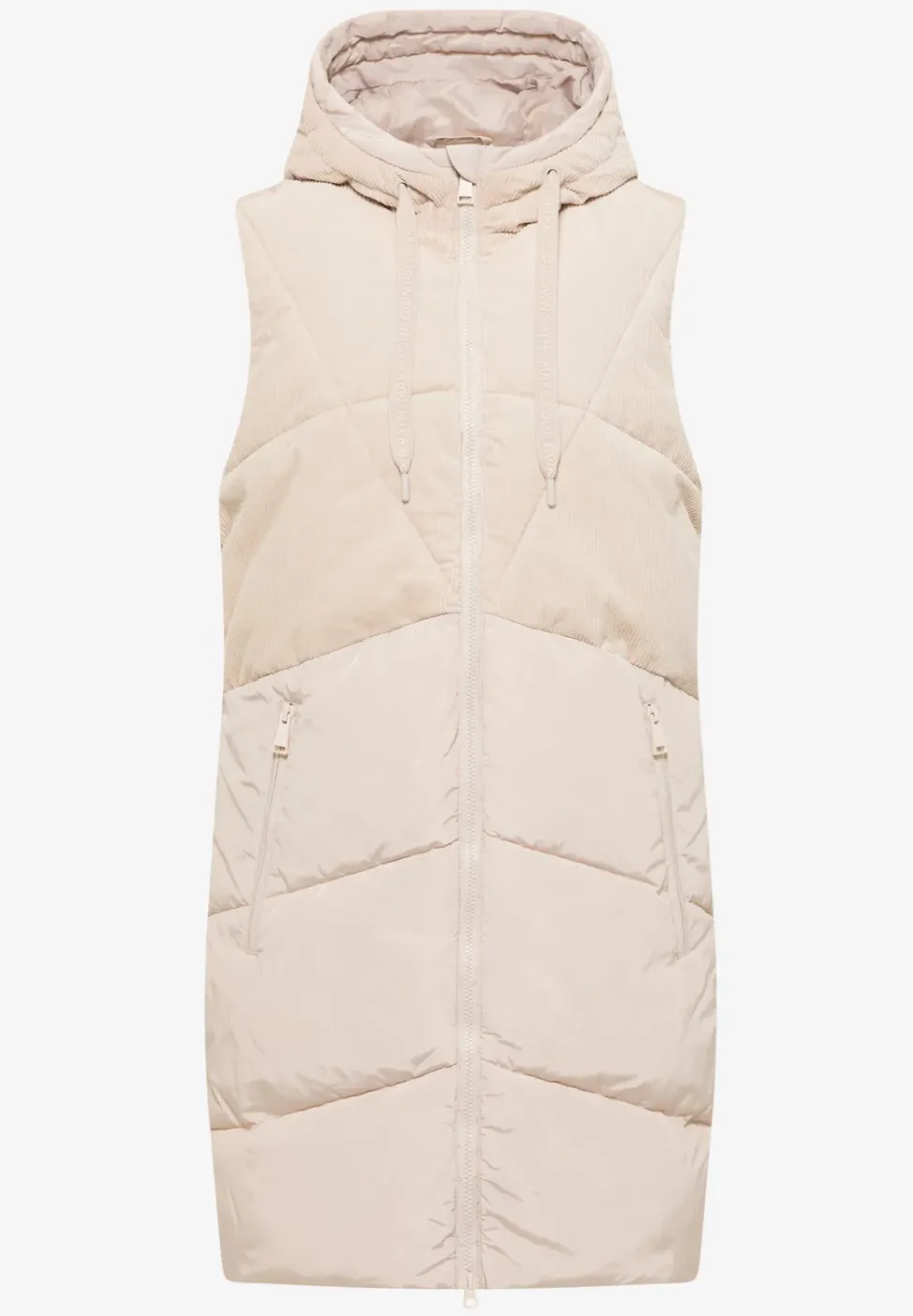 Corduroy mix puffer vest