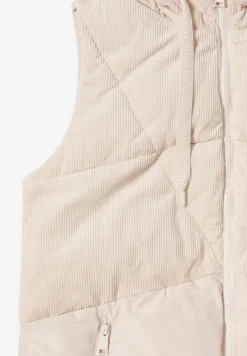 Corduroy mix puffer vest