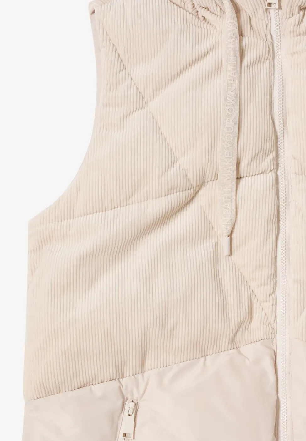 Corduroy mix puffer vest