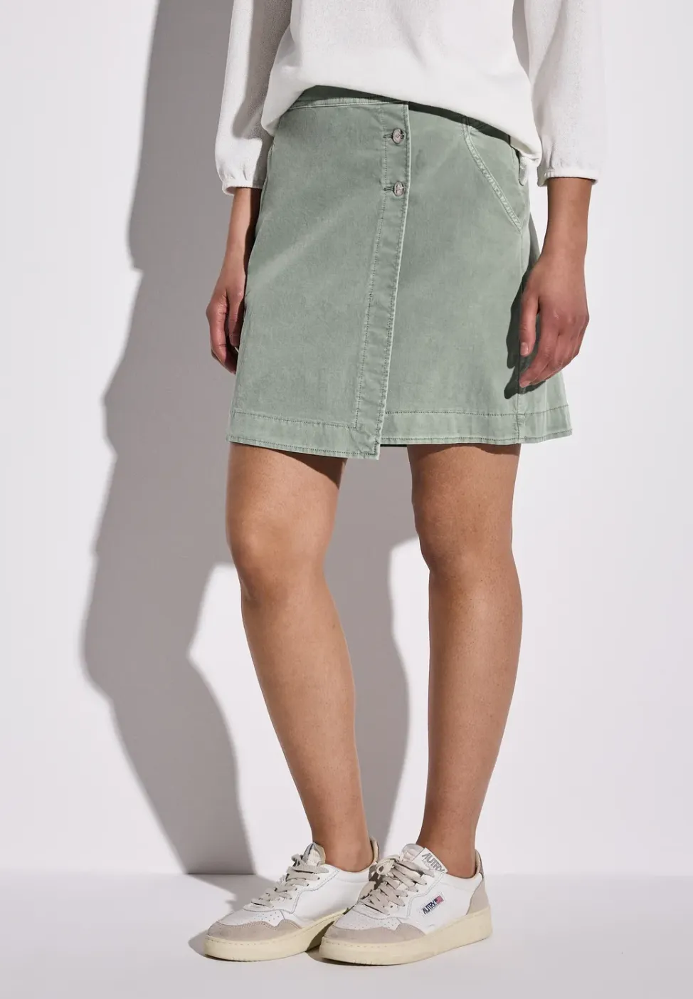Corduroy rok in wikkel-look