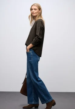 Corduroy blouse in effen kleur