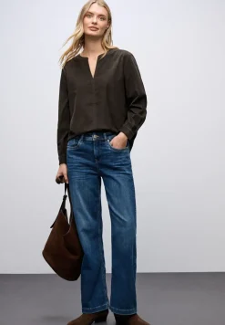 Corduroy blouse in effen kleur
