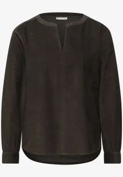 Corduroy blouse in effen kleur