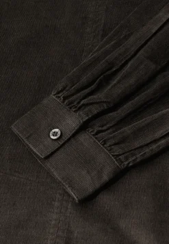 Corduroy blouse in effen kleur