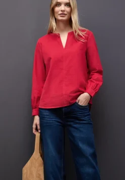 Corduroy blouse in effen kleur
