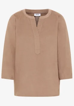 Corduroy blouse met gespleten hals