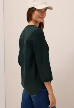 Corduroy blouse met gespleten hals