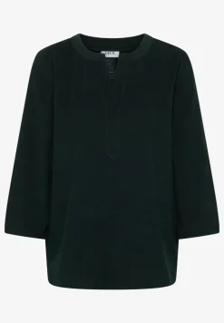 Corduroy blouse met gespleten hals