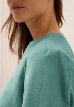 Corduroy blouse met gespleten hals