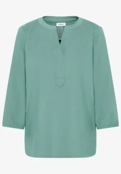 Corduroy blouse met gespleten hals