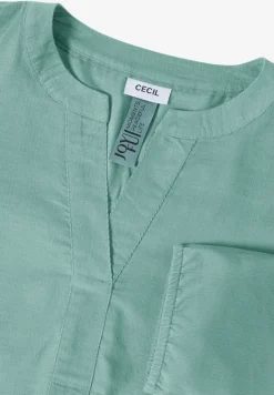 Corduroy blouse met gespleten hals