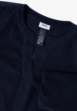 Corduroy blouse met gespleten hals
