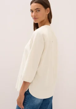 Corduroy blouse met gespleten hals